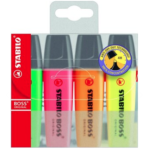 Set de Stabilo Boss (Jaune, Orange, Rose, Vert, 5mm)